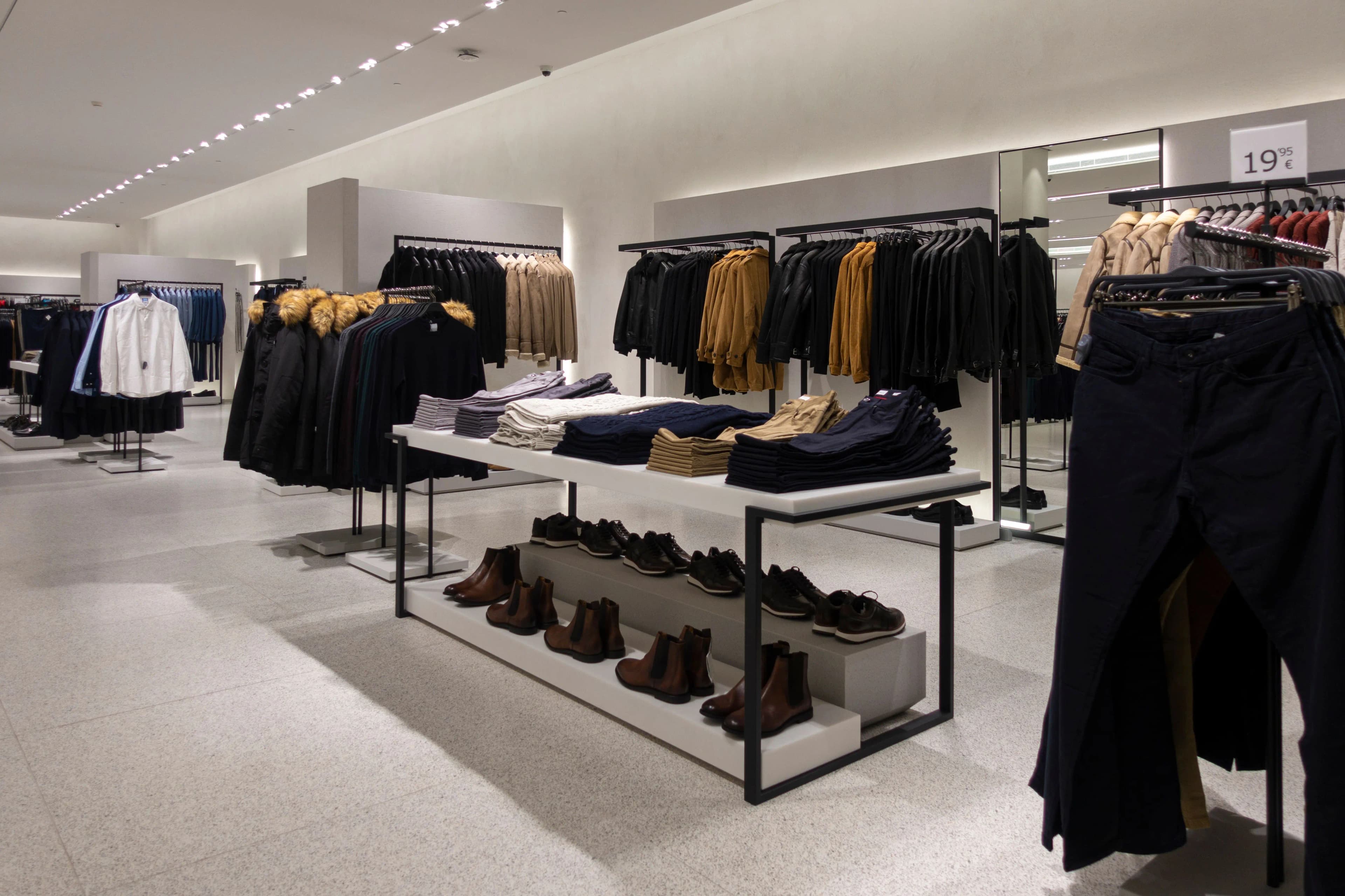 Fashionable clothing on rack